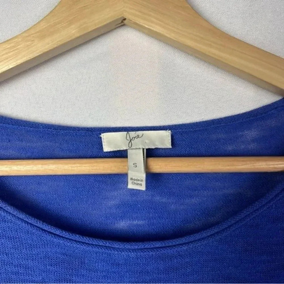 Joie Royal Blue Linen Round Neck Pullover Sweater S - Picture 5 of 5